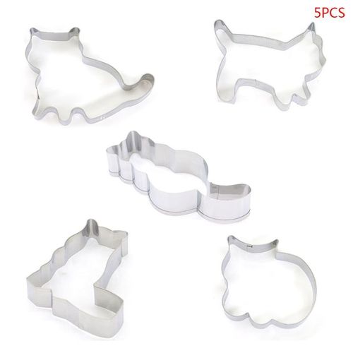 Ensemble De Moules À Biscuits 3d En Forme D'animaux, 5 Pièces/Ensemble, Sucrier Artisanal, Pâtisserie, Biscuit, Fondant, Gâteau, Cuisson, Outil De Décoration, Diy