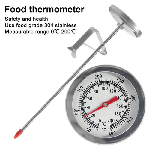 Thermomètre À Huile De Friture En Acier Inoxydable, Pour Friture, Ailes De Poulet Frites, Jauge De Thermomètre De Barbecue, Longueur 20cm