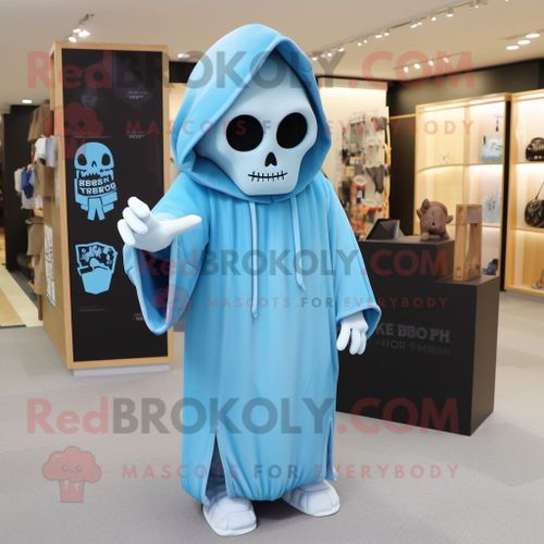 Personnage De Costume De Mascotte Redbrokoly De Cimetière Bleu Ciel Habillé D'un Sweat À Capuche Et De Pochettes