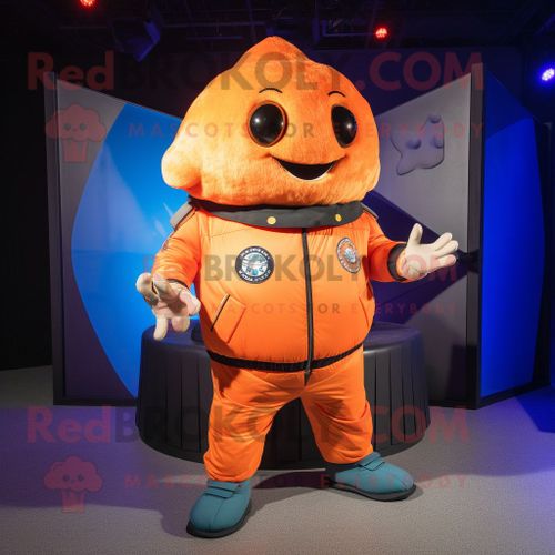 Personnage De Costume De Mascotte Redbrokoly Rayon Orange Habillé D'un Blouson Aviateur Et De Coussinets Pour Les Pieds