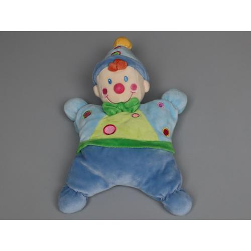 Doudou Clown Bleu Vert Nicotoy