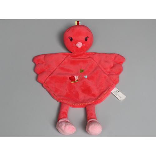 Doudou Oiseau Plat Rose Nicotoy