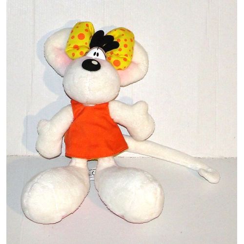 Peluche Diddlina En Robe Orange Noeud Papillon A Pois Doudou Souris Diddl Depesche