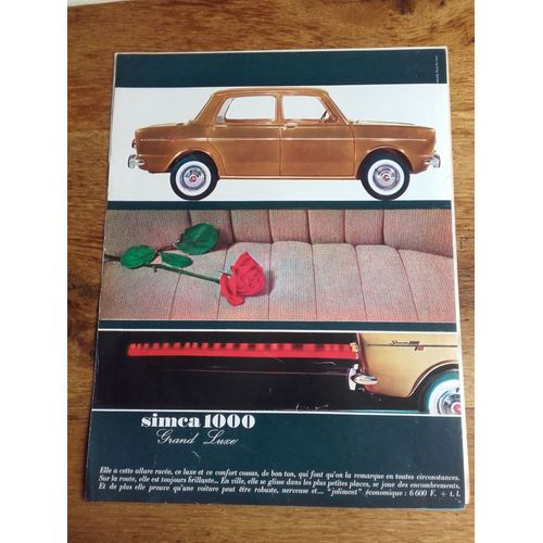 Publicité Années 1950/1960 Automobiles Simca 1000
