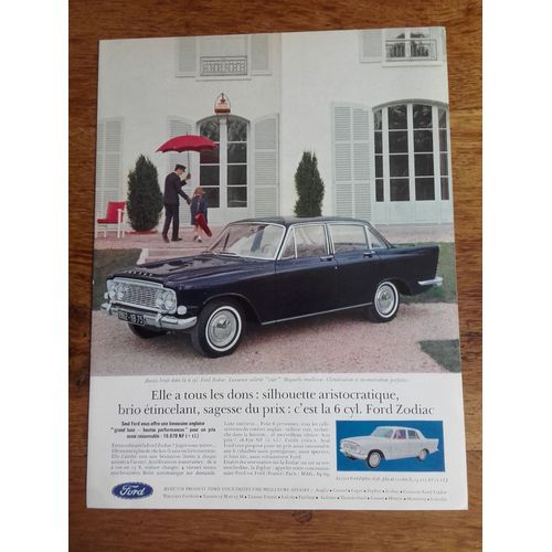 Publicité Années 1950/1960 Ford Zodiac: Silhouette Aristocratique