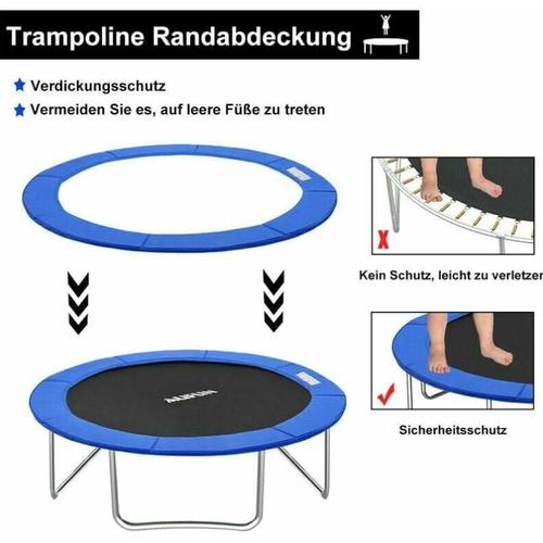 Coussin De Protection Trampoline 427, Coussin De Sécurité De Remplacement, Résistant Aux Rayons Uv, Anti-Déchirure, Protection Bordure,427cm¿Bleu¿Coussin Trampoline 366cm Coussin Trampoline 14ft