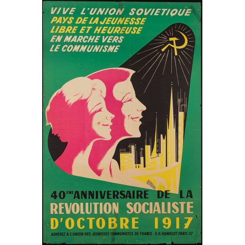 Affiche 40 Ème Anniversaire De La Révolution Socialiste D'octobre 1917