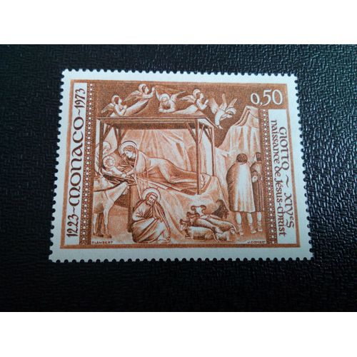 Timbre Monaco Yt 936 La Nativité: Fresque De Giotto (1266-1337) 1973 ( 0300804 )