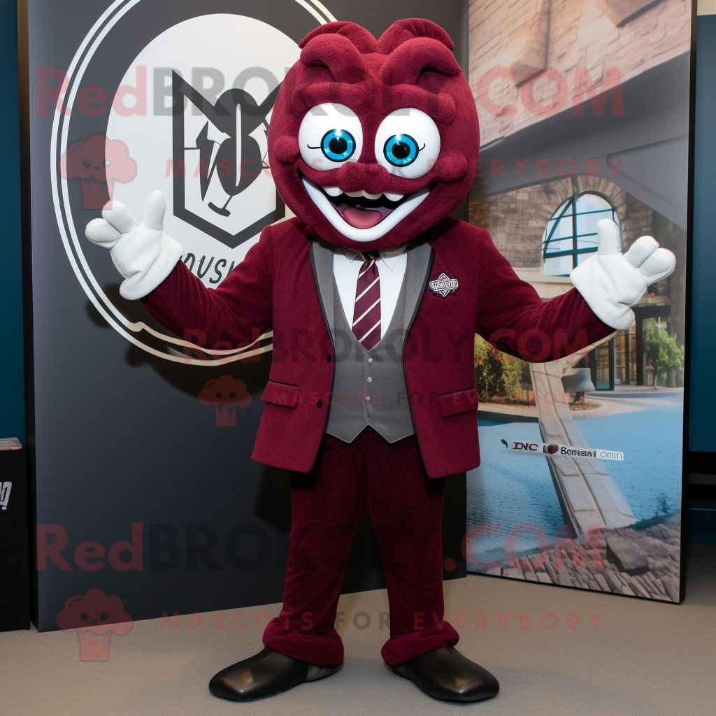 Personnage De Costume De Mascotte Redbrokoly D'araignée Marron Habillé D'un Blazer Et De Montres