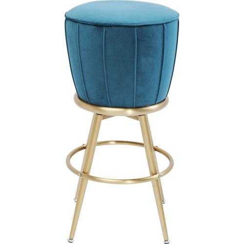 Tabouret De Bar After Work Velours Bleu Kare Design