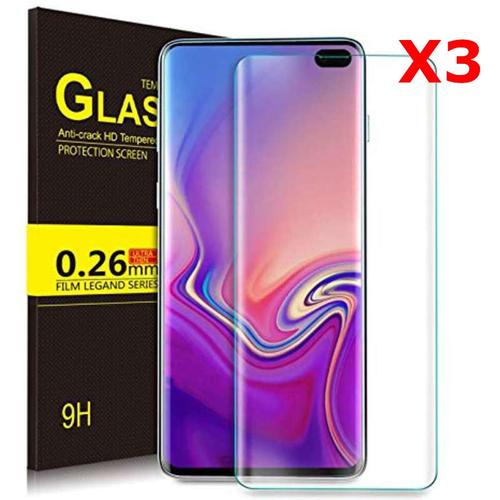 Verres Trempe Haute Resistance Pour Samsung S10plus Pack X3 Protection Ecran Little Boutik®