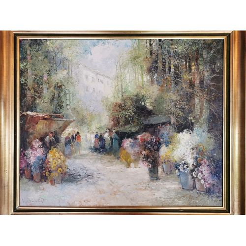 Grande Huile Sur Toile Par Le Peintre Allemand Willy Bauer (72*60 Cm)