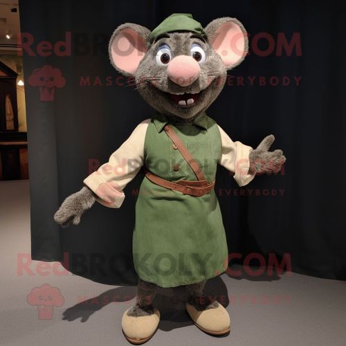 Costume De Mascotte Redbrokoly Olive Ratatouille Personnage Habillé Avec Un Pantalon En Velours Côtelé Et Des Châles