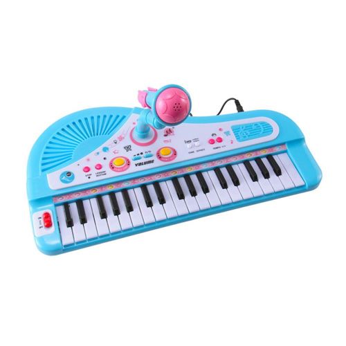 37 Touches En Plastique Jouant Des Doigts Éducatifs Cadeau Bébé Jouets Électronique Piano Musique Enfants Clavier Chanson Mignon Infantile Avec Microphone