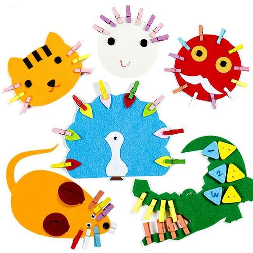 Manuel D'enseignement Bricolage À La Main Armure Tissu Pince Animaux Éducatifs Montessori Jouets Pour Enfants Maternelle Mathématiques Enseignement Jouets