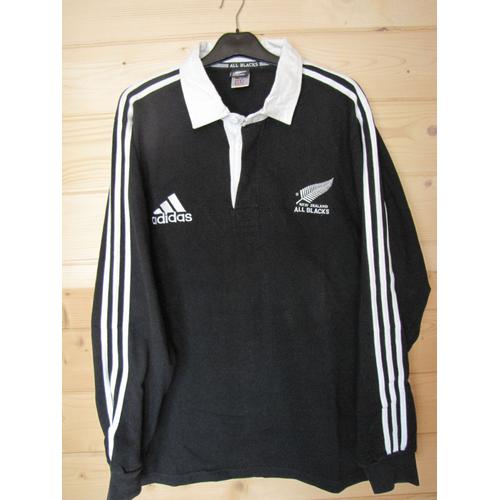 Polo De Rugby Vintage Adidas 90's Noir All Blacks