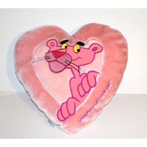 Peluche Coussin Coeur La Panthere Rose Port Aventura Mgm