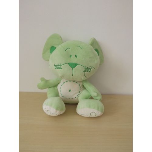 Peluche Doudou Souris Verte Blanche Orchestra