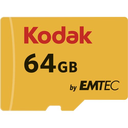 Emtec SD MicroSD Card 64GB KODAK SDHC CL10 &Adapter Bliste