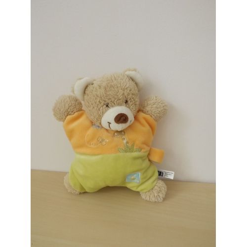 Doudou Ours Beige Orange Vert Girafe Tex