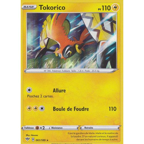 Carte Pokemon - Tokorico - 61/189 - Holo-Rare - Épée Et Bouclier 3 Ténèbres Embrasées