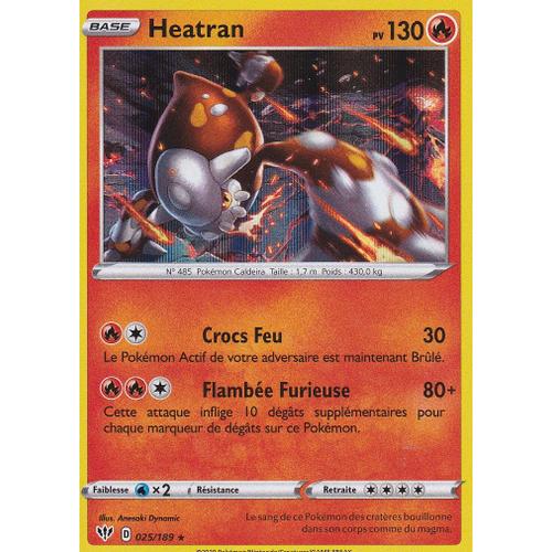 Carte Pokemon - Heatran - 25/189 - Holo-Rare - Épée Et Bouclier 3 Ténèbres Embrasées