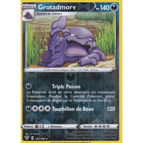 Carte Pokemon - Grotadmorv - 101/189 - Holo-Reverse - 140pv - Épée Et Bouclier 3 Ténèbres Embrasées