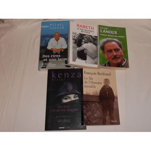 Lot De 5 Documents/Biographies Format Beau Livre (Kenza Braiga/François Berléand/Michel Fugain/Victor Lanoux/Babeth (Johnny Halliday)