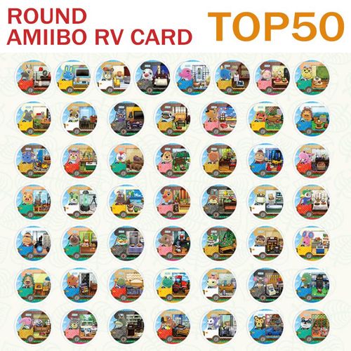 50pcs Carte Amiibo Animal Crossing, Rv Rond Cartes Rares Pour Animal Crossing New Horizons