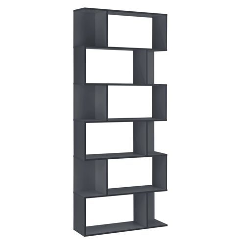 Bibliothèque Design Étagère Pratique Et Élégante En Panneau De Particules Mélaminé Jusqu'à 8 Kg Charge Par Compartiment 192 X 80 X 24 Cm Gris Foncé [En.Casa]