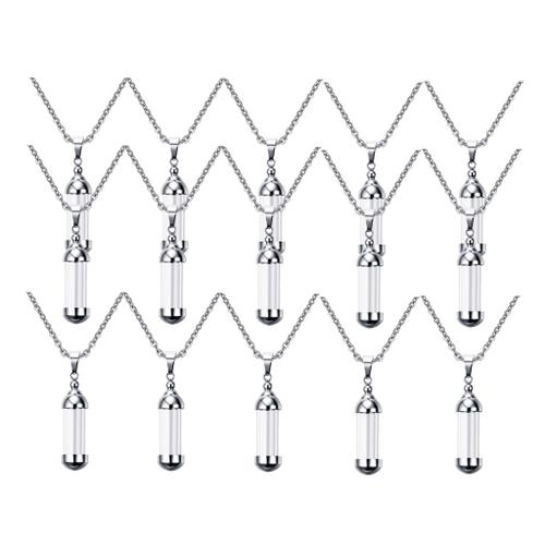 15pcs Bouteille Ouverte Collier Pendentif Cendres Urne Pour Support De Cendres Cheveux