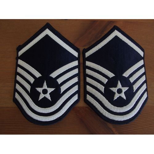 Paire D'écussons Anciens Usaf Master Sergeant