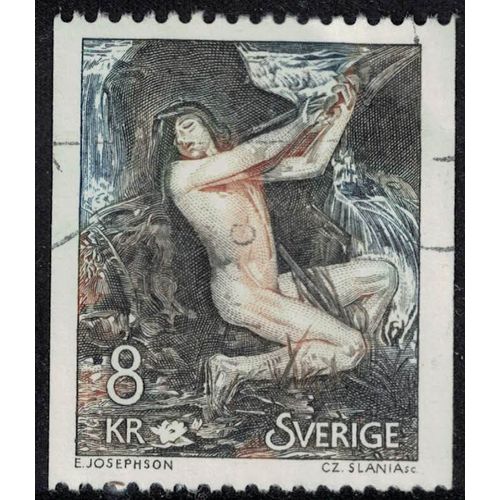 Suède 1980 Oblitéré Used Näcken Peinture The Water Sprite Ernst Josephson Su
