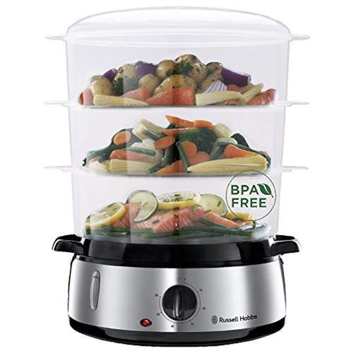 Russell Hobbs 19270-56 - Cuiseur Vapeur 9L programmable minuteur, cuisson Légumes, Riz, oeufs