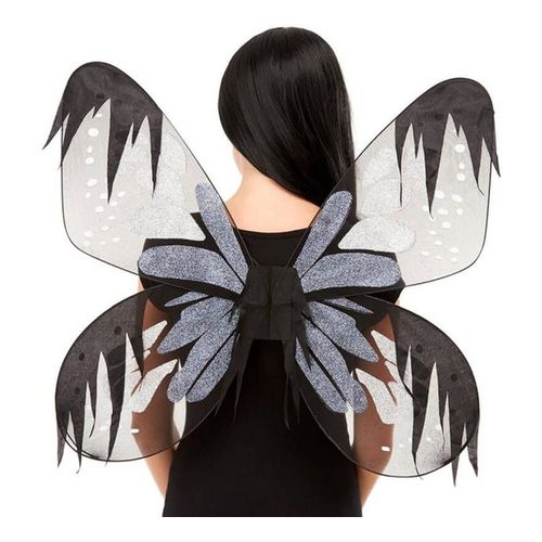 Ailes De Papillon Noires De 65 Cm (Taille Unique)