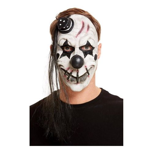 Masque De Clown Sinistre Avec Mini Chapeau Adulte (Taille Unique Adulte)