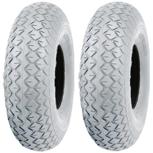 2.80/2.50-4 Grey Mobility Scooter Tyres Block Pneumatic Non Marking (Set of 2)