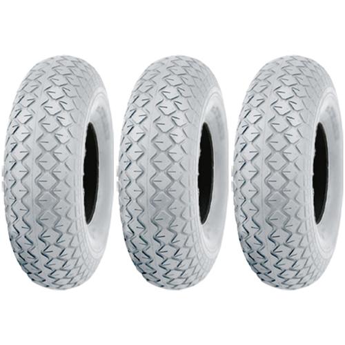 2.80/2.50-4 Grey Mobility Scooter Tyres Block Pneumatic Non Marking (Set of 3)