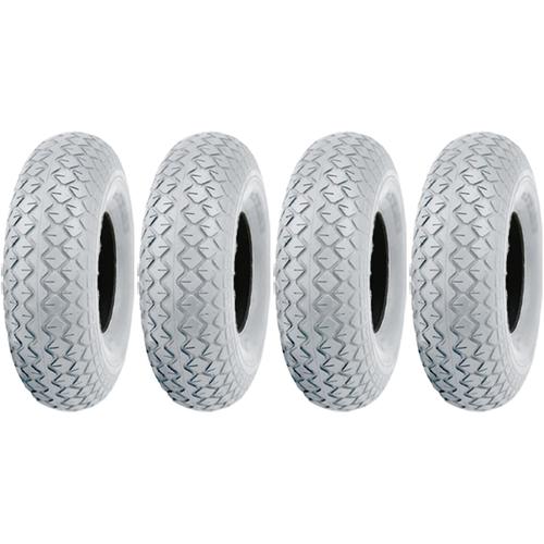 2.80/2.50-4 Grey Mobility Scooter Tyres Block Pneumatic Non Marking (Set of 4)