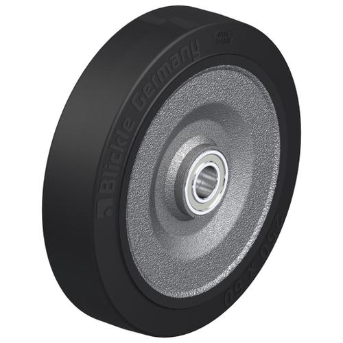 250mm wheel with black elastic rubber on welded steel centre