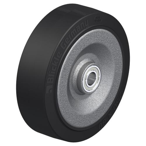 250mm wheel with black elastic rubber on welded steel centre