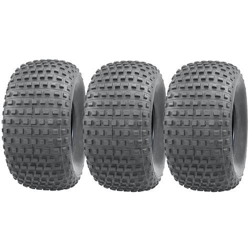 25x12.00-9 Knobby ATV Quad Tyre 4ply John Deere Gator Road Legal Tire (Set of 3)