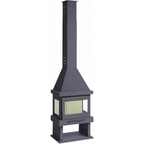 FM Cheminée panoramique C-303 T 10,4kW avec porte en fonte et chaleur turbo ventilée