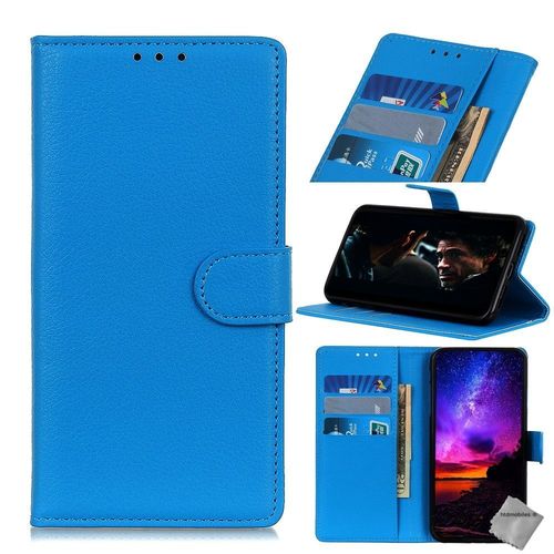 Housse Etui Coque Pochette Portefeuille Pour Wiko View 4 + Verre Trempe - Bleu