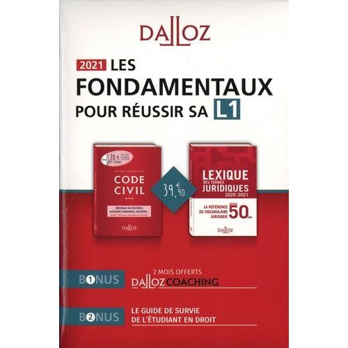 Les Fondamentaux Pour Réussir Sa L1 - Pack En 2 Volumes : Code Civil Annoté - Lexique Des Termes Juridiques