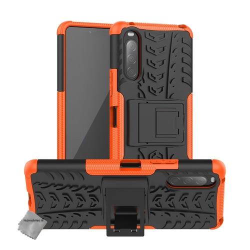 Housse Etui Coque Rigide Anti Choc Pour Sony Xperia 10 Ii + Verre Trempe - Orange