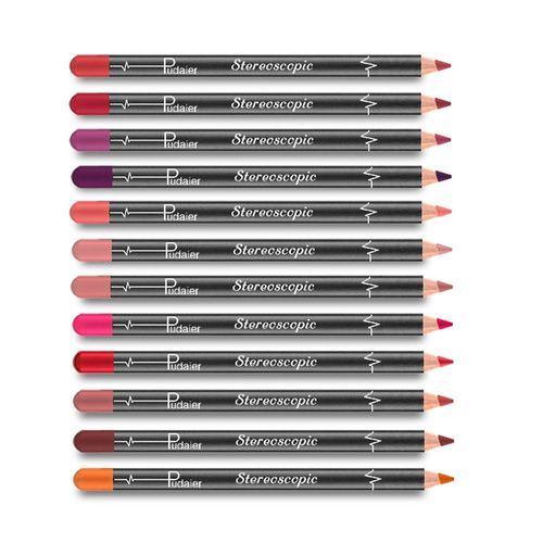 12 Pcs/Lots Rouge À Lèvres Crayons Lèvres Liner Ensembles Velours Mat Lèvre Liner Stylo Maquillage Professionnel Étanche Nu Sexy Lèvres Crayons Kits 