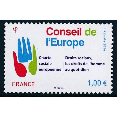 Conseil De L'europe : Logo De La Charte Sociale Européenne Dessin De Luca Rimini Année 2016 Timbre De Service N° 168 Yvert Et Tellier Luxe