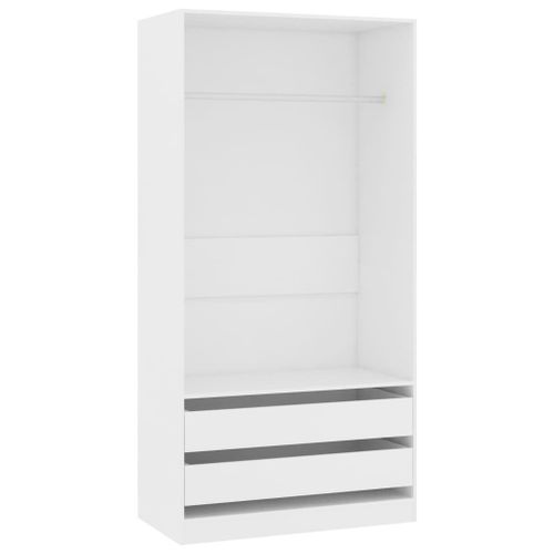Vidaxl Garde-Robe Blanc 100x50x200 Cm Bois D'ingénierie