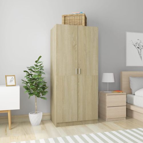 Vidaxl Garde-Robe Chêne Sonoma 80x52x180 Cm Bois D’Ingénierie
